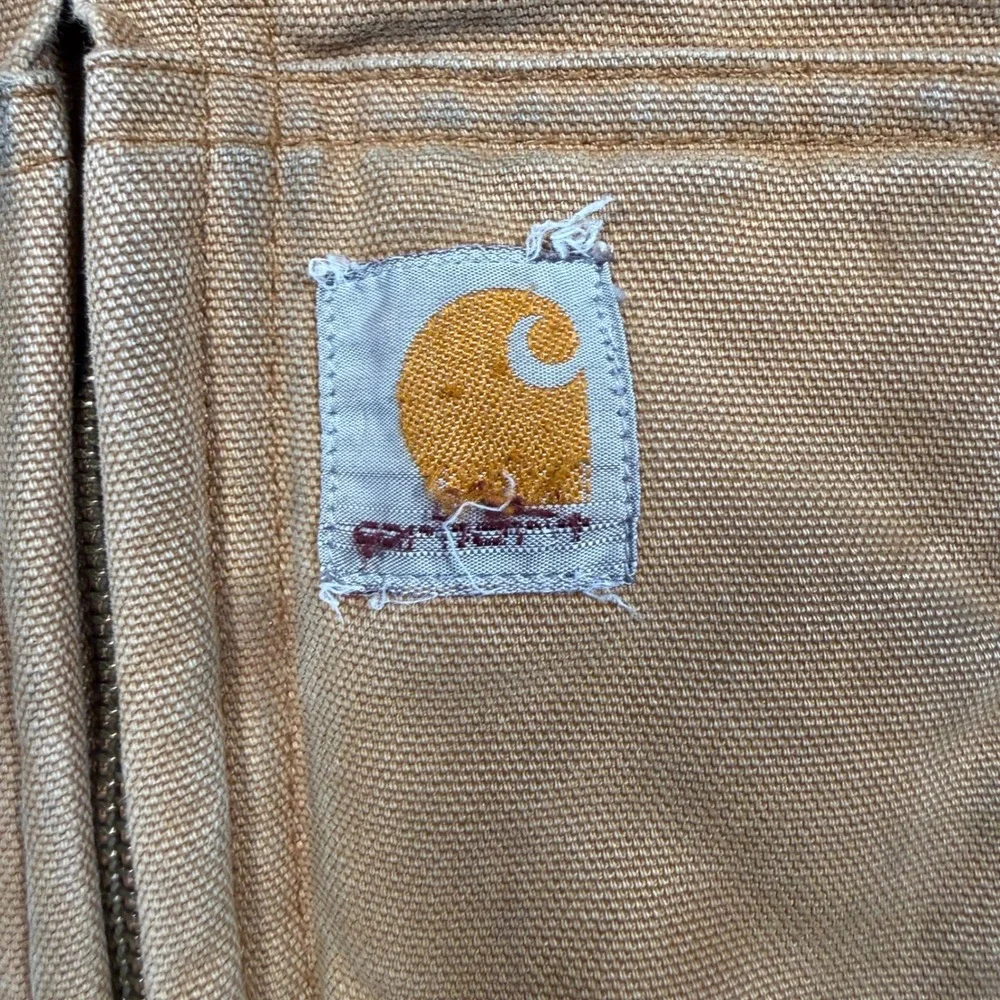 Carhartt Active Jacket Boys M 10-12 Brown Duck Canvas‎ Quilted Faded Distressed